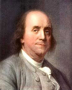 norteamericano Benjamin Franklin, o inventor do