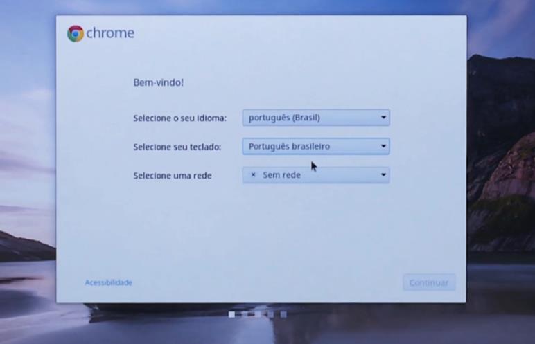 02 Configure o seu Chromebook Primeiro uso Para iniciar o equipamento você deve estar conectado à internet.