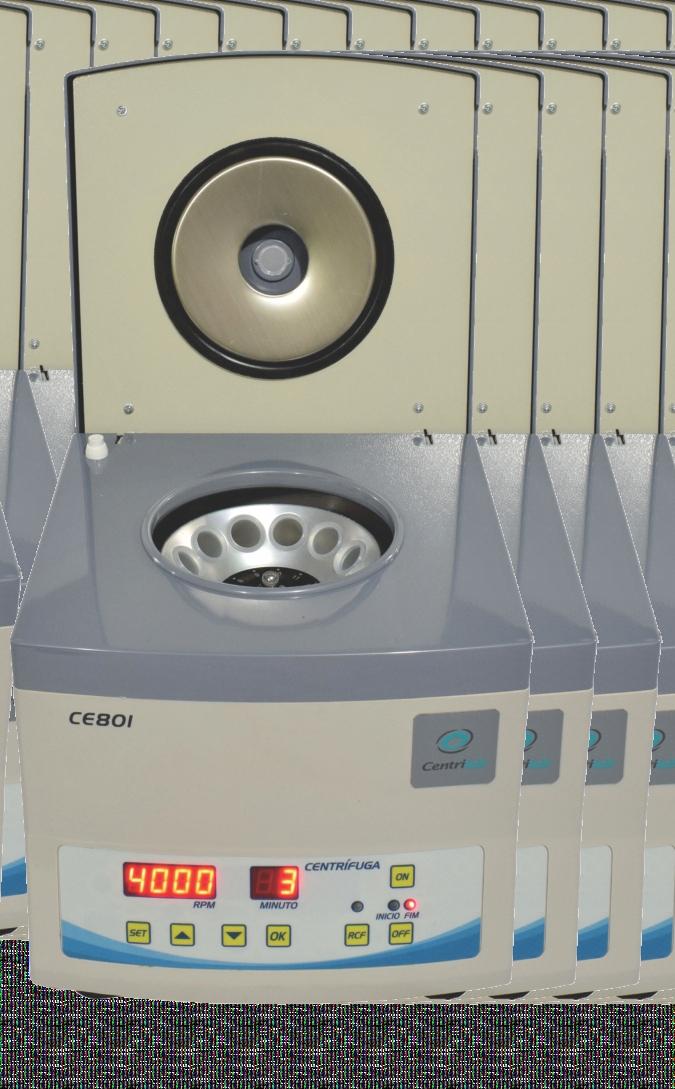 CENTRÍFUGA CLÍNICA DIGITAL - MODELO CE801 REG ANVISA / MS 80633180008 Centrifugas são equipamentos utilizados em processos de separação de misturas, baseados na diferença de densidade de seus