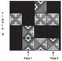 infoenem Enem 2009 4 representavam as três artes: escultura, pintura e arquitetura, pois elas eram tão próximas quanto inseparáveis. Disponível em: http://pt.eternityii.com. Acesso em: 14 jul. 2009. É possível preencher corretamente o espaço indicado pela seta no tabuleiro da figura A colocando a peça A) 1 após girá-la 90 no sentido horário.