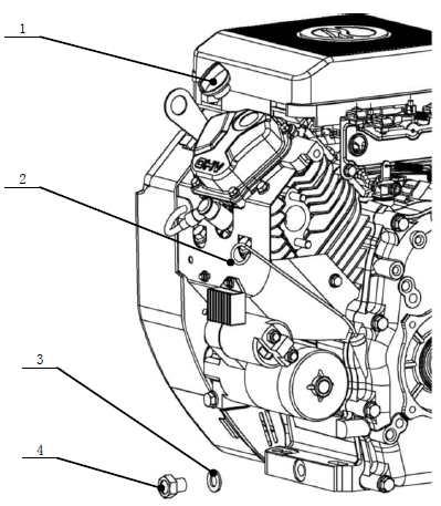 MOTOR BFGE 20.0 cv Manutenção Óleo Lubrificante Funcione o motor, sem carga, por 05 minutos antes de efetuar a troca do óleo lubrificante. Desligue o motor e substitua o óleo.