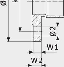 para fl ange Megapress modelo 4259 artigo DN D Z L W1 W2 Ø1 k Ø2 N 694 876 32 1¼