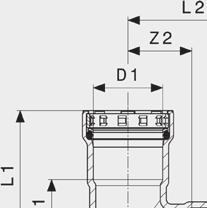 Megapress Com SC-Contur F2 F2 TÊS Tê Megapress modelo 4218 artigo DN D1 D2 D3 Z1 Z2 Z3 L1 L2 L3 739 423 10 ⅜ ⅜ ⅜ 22 21 22 46 45 46 694 968 15 ½ ½ ½ 25 24 25 52 51