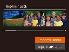 Configurar a Impressão de Várias Imagens Fotografias Filmes Após executar a etapa, em Configurar a Impressão de Imagens Individuais (= 99), escolha [Selecionar Intervalo] e pressione o botão [ ].