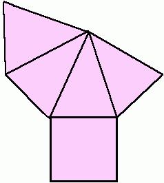 Exemplos: 1) Calcular a área lateral da pirâmide quadrangular regular que está planificada na figura abaixo, cuja aresta da base mede 6