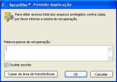 Aceder ao SecurDisc 5. Clique no botão Fechar. A chave pública foi aceite e pode agora aceder aos ficheiros. janela SecurDisc - Funcionalidades da unidade e do disco fica disponível novamente. 6.