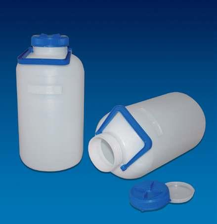 PRODUCTO IDÓNEO AL CONTACTO CON ALIMENTOS. Very resistant bottles, ideal for liquid or powders. Wide mouth for easy filling and emptying. Insert plug added. Caps can be wired down for safety.