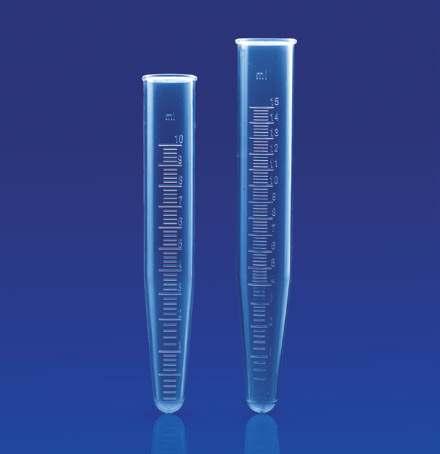 CONICAL CENTRIFUGE TUBES High chemical resistance; autoclavable. Can withstand temperatures up to 120 C. Cannot be used with naked flame.