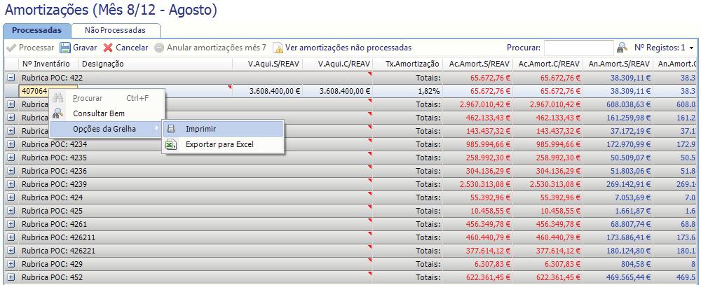 Outras funcionalidades e consultas Funcionalidades que tornam o módulo de imobilizado capaz de fazer face a todas as questões referentes à vida de um bem Projecto de