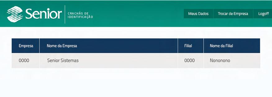 As empresas podem ser exibidas por ordem alfabética ou pela ordem crescente do número do código.