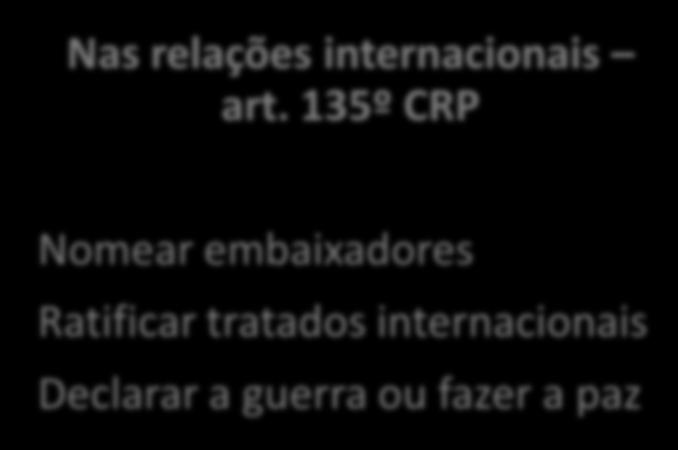 sítio e de emergência Indultar penas Conceder condecorações Nas relações