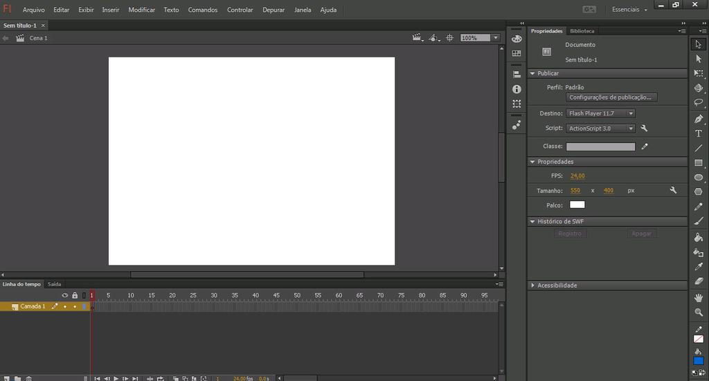 Solução Adobe para criação de animações e de títulos hipermídia.