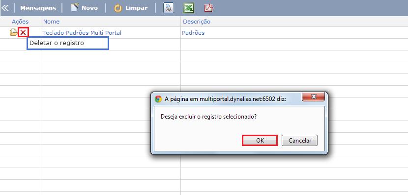 Após o clique sobre a ação Editar o registro o portal exibirá a tela de cadastro com as configurações efetuadas anteriormente. O usuário poderá alterar os dados do cadastro através desta ação.