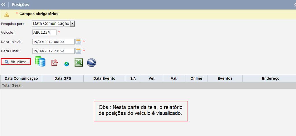 relatório é um conjunto de informações utilizado para checar todas as posições do