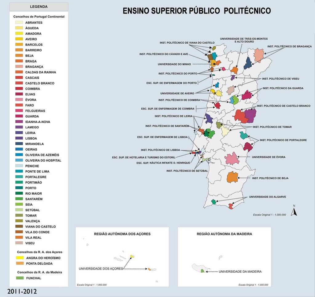 ENSINO POLITÉCNICO EM PORTUGAL 1 A cobertura geográfica da rede pública de ensino politécnico é um dos pontos fortes deste subsistema de ensino (Costa, 2002).