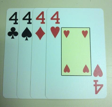 O jogo é composto de um baralho contendo grupos de 4 cartas (um quarteto) de mesmo tipo, onde o objetivo é colecionar o maior número de quartetos.