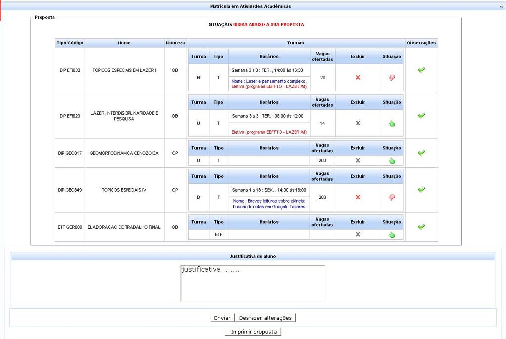 3 Revisão da Proposta de Matrícula 3.1 Introdução Caso o orientador aceite a proposta de matrícula sem alterações, ela será enviada para a secretaria do curso para efetivação da matrícula.