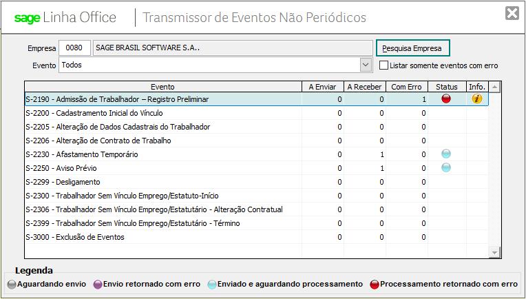 Este cadastro que está em processo de transmissão ficará bloqueado para alterações até que tenha o retorno com sucesso do esocial.