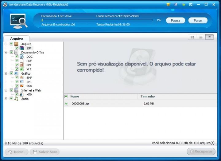 Já o modo Lost File Recovery permite recuperar ficheiros formatados e apagados com os seus nomes originais e localização.