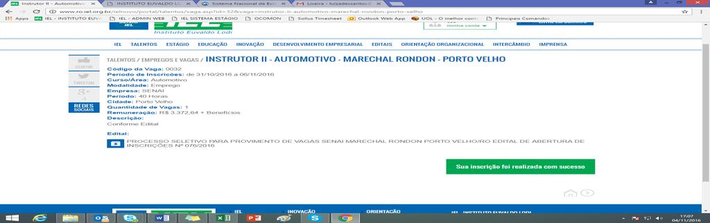 enviado um e-mail