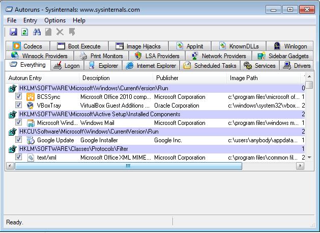 Windows: Windows: - - CTRL+ALT+DEL - - tasklist tasklist /svc /svc (no (no cmd) cmd) - - Programa Programa Autoruns Autoruns da da Microsoft: Microsoft: https://technet.microsoft.