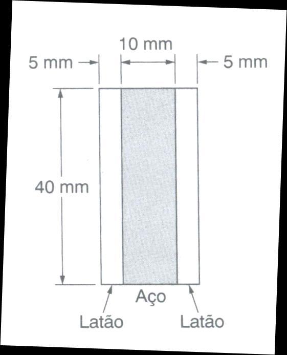 Exercício de fixação 3) Uma barra constituída de aço e latão tem seção indicada abaixo.