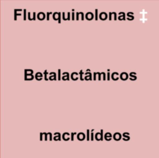 Levofloxacina Moxifloxacina Amoxacilina Clavulanato / Ampicilina
