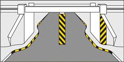 amarela, definindo a intersecção das vias nos cruzamentos e entrocamentos, significa proibição de entrar na área demarcada,