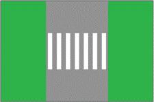 M11 - Passagem para peões É constituída por barras longitudinais paralelas ao eixo da via, alternadas por intervalos regulares ou por duas linhas