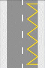 Linha de ziguezague Significa a proibição de estacionar do lado da faixa de rodagem em que se situa esta linha e em toda a