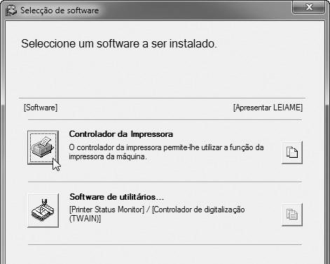 INSTALAÇÃO DO CONTROLADOR DE IMPRESSORA / CONTROLADOR PC-FAX UTILIZAR A MÁQUINA COMO IMPRESSORA PARTILHADA Se pretende utilizar a máquina como uma impressora partilhada numa rede Windows com o