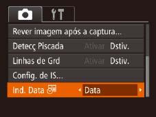 Adicionar um Marcador de Data A câmera pode adicionar a data às imagens, no canto inferior direito. Observe, porém, que não é possível editar nem remover os marcadores de data.