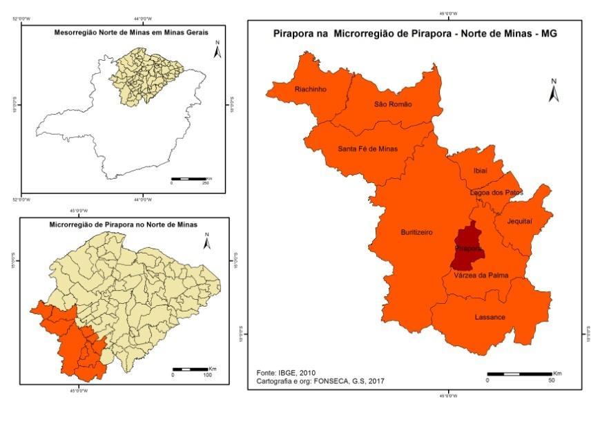 2 CARACTERIZAÇÃO DO MUNICÍPIO DE PIRAPORA - NORTE DE MINAS - MINAS GERAIS E RESULTADOS DA PESQUISA O Estado de Minas Gerais foi regionalizado pelo IBGE (1990), em 12 mesorregiões e 66 microrregiões.