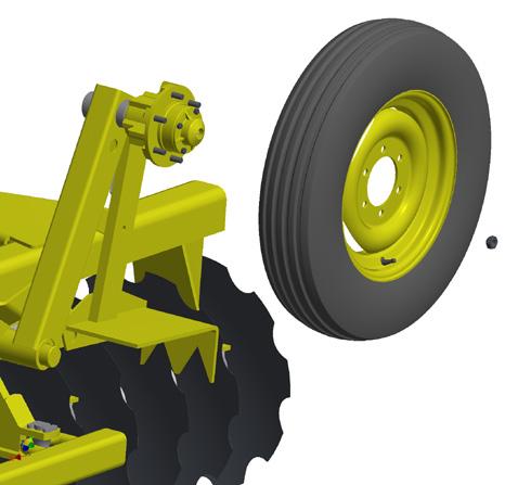 Montagem Montagem dos pneus Monte os pneus (A) nos cubos (B), usando as
