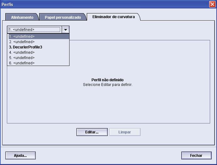 3. Perfis Criação de um Perfil do eliminador de curvatura 5.