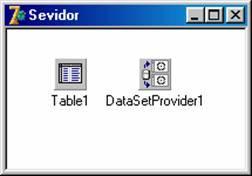 Vamos agora ligar a tabela (table1) a um banco de dados. Configure a propriedade DatabaseName do componente Ttable como DBDEMOS.