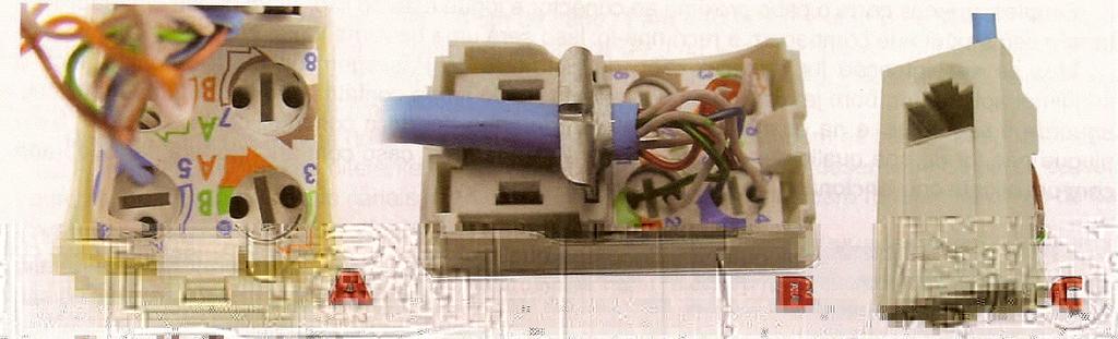 Crimpagem de tomadas Tomada Pial A detalhes da identificação, dos