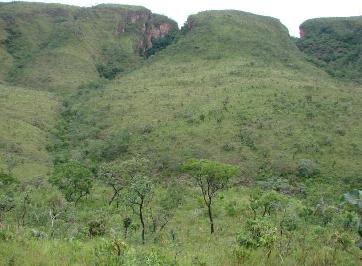 naturais nas encostas da serra com transições abruptas para campos rupestres; (2) borda (0 a 10