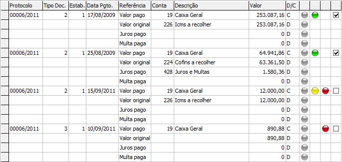 documento no protocolo, ou faltem parâmetros. Para isto, efetuar a alteração diretamente na grid, sendo necessário utilizar o botão Gravar na sequência.