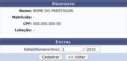 Cadastro da Requisição Nessa tela, deve-se clicar em Cadastrar Um Novo