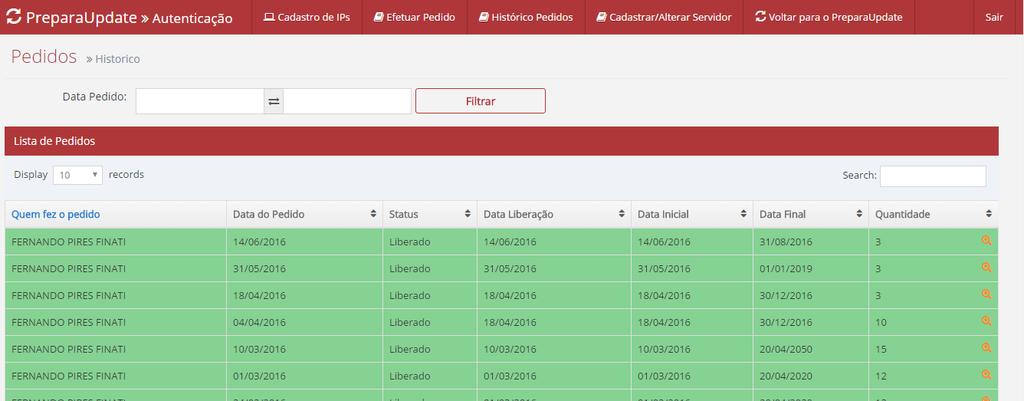 1.4. Nova Versão O PreparaUpdate foi totalmente remodelado. Para realizar administração das solicitações e visualização de informações da unidade estão em um portal na internet. 1.4.1. Área Informativa de Autenticação Na figura abaixo, em destaque, está a área de autenticação.