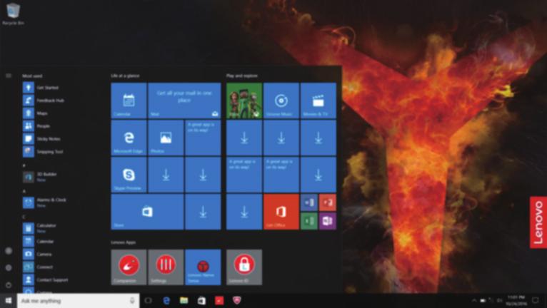 Capítulo 2. Começando a usar o Windows 10 Observação: Windows 10 tem uma versão atualizada. Se você estiver usando a versão atualizada, algumas operações podem ser diferentes.