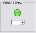 instalada no micro, no caso do exemplo estamos utilizando a porta COM 1, o sinalizador estando verde indica