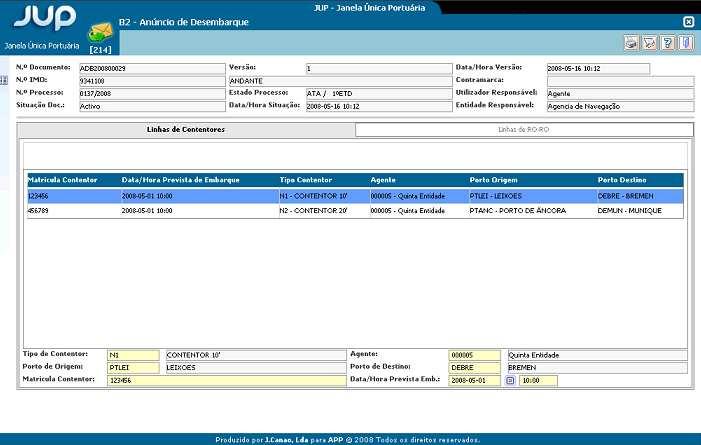 PÁGINA 296 DE 417 2. Anúncio de Desembarque Para consultar um Anúncio de Desembarque aceder à página referida e consultar separadores.