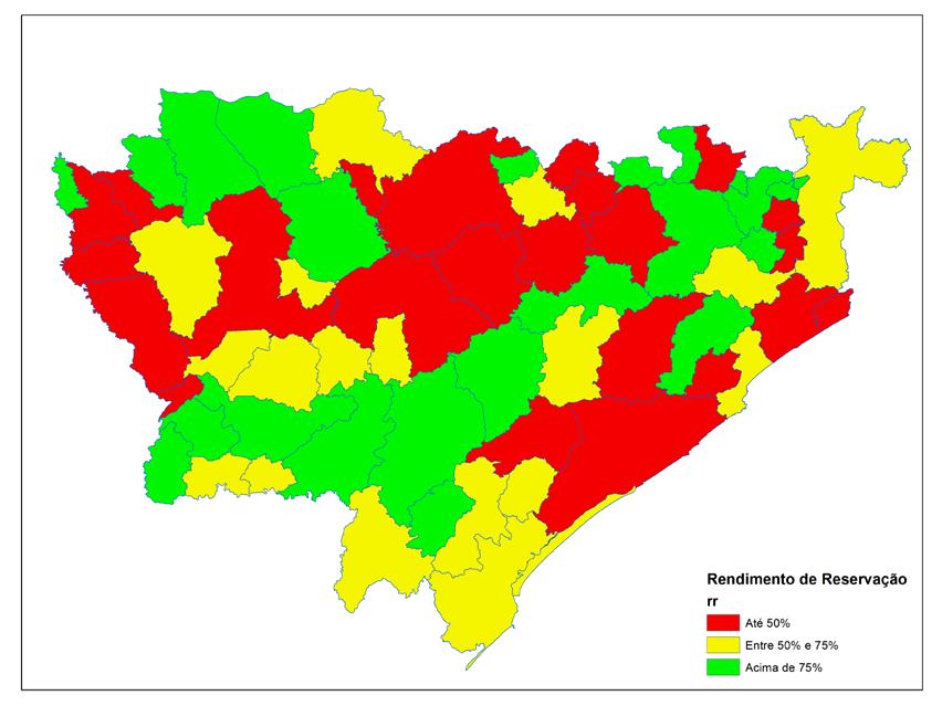 Figura 9 Mapa de ocupação de reservação de setores de abastecimento