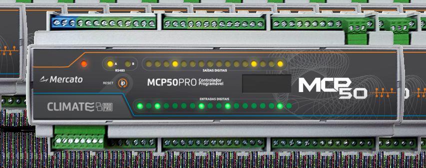 A linha Climate Pro é composta por modelos que se diferenciam basicamente pela capacidade de hardware (n de pontos) e o tipo de sinal de controle suportado pelas entradas e saídas.