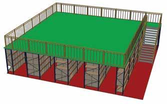 O correto planejamento do layout das instalações permite manter a área disponível para operações de separação e montagem de pedidos no nível superior, acrescentando capacidade de armazenamento à