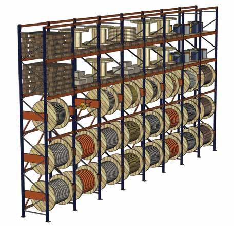 PORTA PALETE ACESSÓRIOS PARA BOBINAS Suportes especiais para bobinas e carretéis organizam o armazém e facilitam o gerenciamento do estoque.