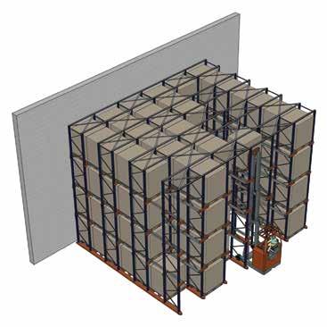 SISTEMAS DE ARMAZENAGEM PORTA PALETE DE CORREDOR ESTREITO Pg. 21 O porta palete de corredor estreito aumenta a capacidade de compactação do material armazenado.