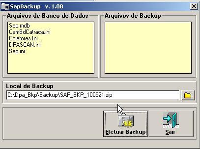 Local de backup pode ser customizado pelo usuário a cada